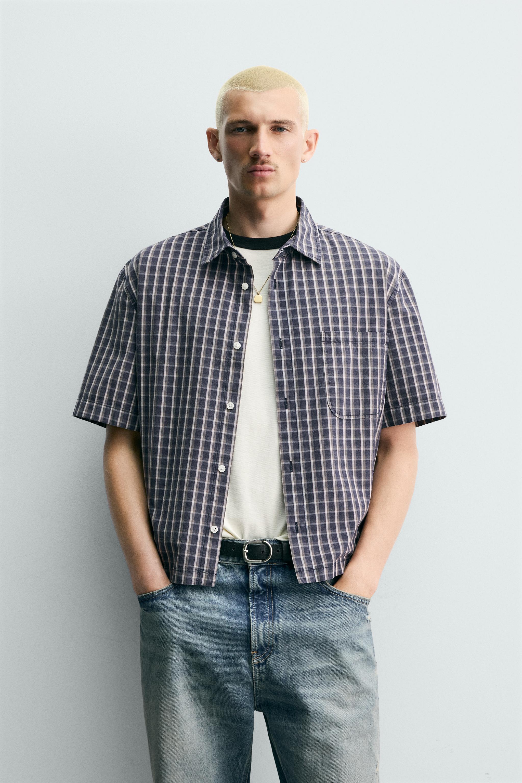 RELAXED FIT PLAID SHIRT